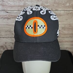 Unique Hat Black & White Checkered Flames Adjustable Adult Hat